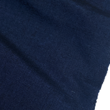 15.5" x 27" Piece, Solid Midnight Blue-Black Crossdye Vintage Yuki Tsumugi Pongee Handwoven Kimono Silk from Japan, # 786