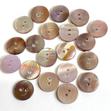 Mocha Plum Lustre Shell, Iridescent Shiny Buttons, 5/8"  / 15mm 2-Hole, Pack of 10 #JB-150