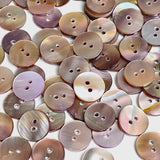 Mocha Plum Lustre Shell, Iridescent Shiny Buttons, 1/2"  / 12mm 2-Hole, Pack of 10 #JB-152