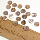 Mocha Plum Lustre Shell, Iridescent Shiny Buttons, 7/16"  / 11mm 2-Hole, Pack of 10 #JB-153