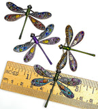 Running Low, Handpainted Dragonfly by Susan Clarke, 2", Metal Sew-Down, #SC 998-C