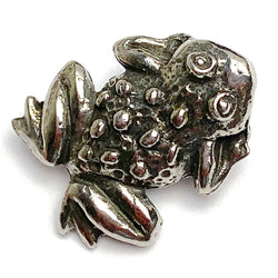 Back in Stock; Frog Button, 3/4" Pewter from Green Girl Studios #310