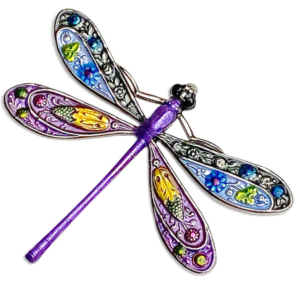 Running Low, Handpainted Dragonfly by Susan Clarke, 2", Metal Sew-Down, #SC 998-C