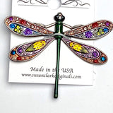 Running Low, Handpainted Dragonfly by Susan Clarke, 2", Metal Sew-Down, #SC 998-C