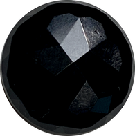 Vintage Faceted Black Czech Glass 15/16" Buttons, Opaque Shiny, Shank Back, Per Button #VB-39