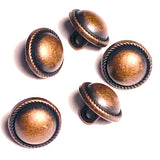 Tiny 10mm Copper/Black Simple Dome 3/8" Button, Shank Back, Pack of 5,  #SWC-102-5