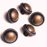 Tiny 10mm Copper/Black Simple Dome 3/8" Button, Shank Back #SWC-102