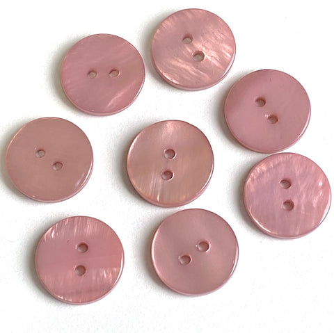 Dusty Rose-Mauve River Shell 5/8" 2-hole Button, Pack of 8   #SK-1784