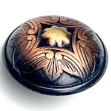 Re-Stocked, Antique Dark Copper 'Santa Barbara' Domed Carved 13/16" Larger Size, Shank Back #SK-2066