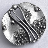 Oceanic Artform Large Silver/Black Unusual Roundish Button, 1-3/8" #SK-885