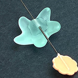 Seafoam Green Starfish 3/4" Recycled Tumbled "Sea" Glass Button   #L-963