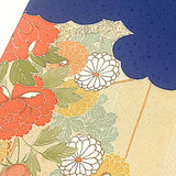 Full BOLT of Vintage Navy Furisode Kimono Miyoshi Chirimen Crepe Silk, Traditional Floral from Japan #221