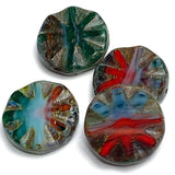 Volcano Sun Czech Abstract Glass Bead 3/4" / 18mm,  #L-252