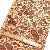 Birds, Bamboo, Flowers on Sandy Tan, Colorful Bingata, Vintage Kimono Silk Piece 14" x 90". #2541