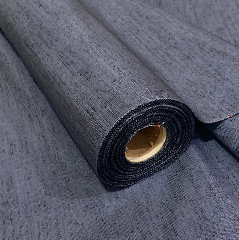 Slubby Blackish Indigo, Vintage Semi-Shiny Kimono Silk from Japan By the Yard,  #407