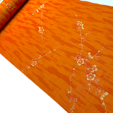 Orange/Orange Tree Bark/ Blossoms, Antique Look Kimono Silk from Japan, By the Yard  #408
