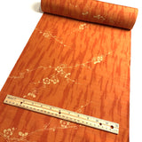 Orange/Orange Tree Bark/ Blossoms, Antique Look Kimono Silk from Japan, By the Yard  #408