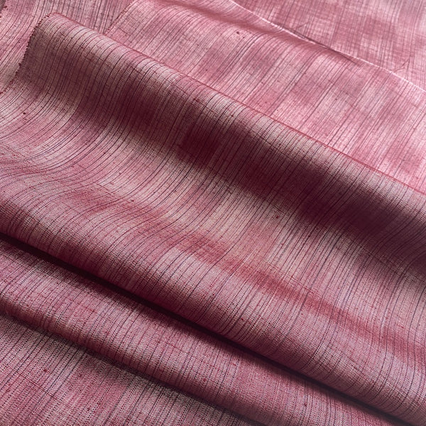2-Yard Piece, Dusty Mulberry Wandering Rectangles Ikat, Vintage Kimono Silk from Japan  # 150