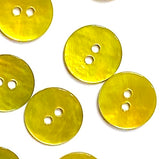 Re-Stocked Vibrant Yellow-Green 1/2" Pearl Shell 2-hole, Per Button, #D-114