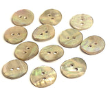 Golden Beige Rainbow Natural Abalone 5/8" 2-Hole Shell Buttons 15mm PACK OF 14 #KB-947