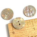 Golden Beige Rainbow Natural Abalone 5/8" 2-Hole Shell Buttons 15mm PACK OF 14 #KB-947