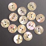 Golden Beige Rainbow Natural Abalone 5/8" 2-Hole Shell Buttons 15mm PACK OF 14 #KB-947