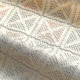 True Tsumugi with Weaving Flaw, Off-White Geometric Squares Ikat Vintage Kimono Silk from Japan By the Yard,  #409