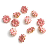 Re-Stocked, Pink Flower Button, 1/2" Shiny Enamel   #SWC-82