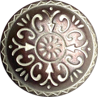 SALE, Brownish Copper/White Sunpath, 15/16" Metal Button Shank Back  #SWC-38