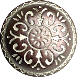 SALE, Brownish Copper/White Sunpath, 15/16" Metal Button Shank Back  #SWC-38