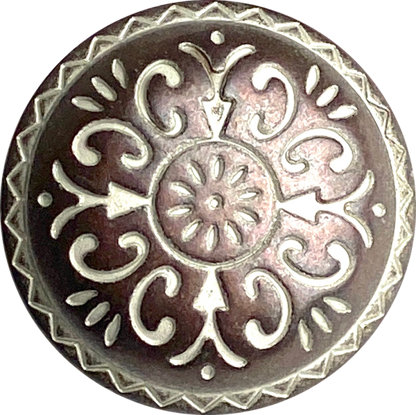 SALE, Brownish Copper/White Sunpath, 15/16" Metal Button Shank Back  #SWC-38