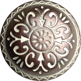 SALE, Brownish Copper/White Sunpath, 15/16" Metal Button Shank Back  #SWC-38