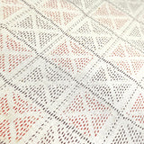 True Tsumugi with Weaving Flaw, Off-White Geometric Squares Ikat Vintage Kimono Silk from Japan By the Yard,  #409