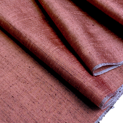 Slubby Copper Tsumugi Vintage Kimono Silk from Japan By the Yard   #410