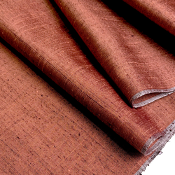 Slubby Copper Tsumugi Vintage Kimono Silk from Japan By the Yard   #410
