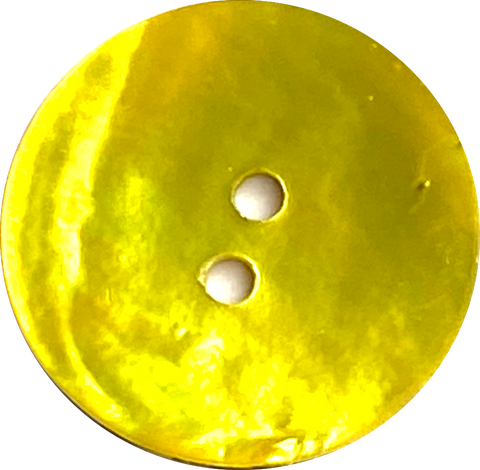 Re-Stocked Vibrant Yellow-Green 11/16" Pearl Shell 2-hole, Per Button   #D-903