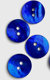 Shiny Dark Cobalt Blue 11/16" Pearl Shell 18mm 2-hole Button, Per Button #902-D