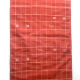 Orange Plaid Ikat Vintage Kimono Silk from Japan By the Yard   #411