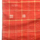 Orange Plaid Ikat Vintage Kimono Silk from Japan By the Yard   #411