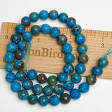 DEEPER SALE, Dark Teal Ocean Agate 5/16" / 8mm Gemstone Round Beads, Strand of 45+Beads  #LP-38