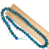 DEEPER SALE, Dark Teal Ocean Agate 5/16" / 8mm Gemstone Round Beads, Strand of 45+Beads  #LP-38