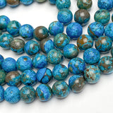 DEEPER SALE, Dark Teal Ocean Agate 5/16" / 8mm Gemstone Round Beads, Strand of 45+Beads  #LP-38