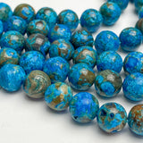 DEEPER SALE, Dark Teal Ocean Agate 5/16" / 8mm Gemstone Round Beads, Strand of 45+Beads  #LP-38