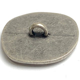 Intuition Antique Silver/Faux Onyx Button, 7/8" Shank Back Metal Button 15mm  #FJ-64