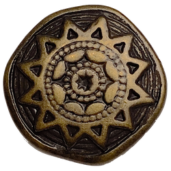 Sun Star Dark Brass/Black 7/8" Roundish Shank Back Metal Button 22mm,  #FJ-65