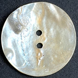 Rustic Moonrise Mother of Pearl Shell Buttons, 1" Iridescent 2-Hole "Seconds" PACK OF 38-40 #LP-140