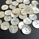 Rustic Moonrise Mother of Pearl Shell Buttons, 1" Iridescent 2-Hole "Seconds" PACK OF 38-40 #LP-140