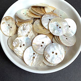 Rustic Moonrise Mother of Pearl Shell Buttons, 1" Iridescent 2-Hole "Seconds" PACK OF 38-40 #LP-140