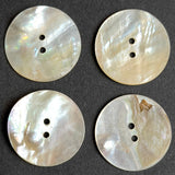 Rustic Moonrise Mother of Pearl Shell Buttons, 1" Iridescent 2-Hole "Seconds" PACK OF 38-40 #LP-140