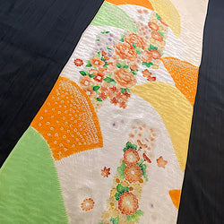 Full BOLT of Vintage Furisode Kimono Silk Crepe/Shibori, Floral from Japan #156